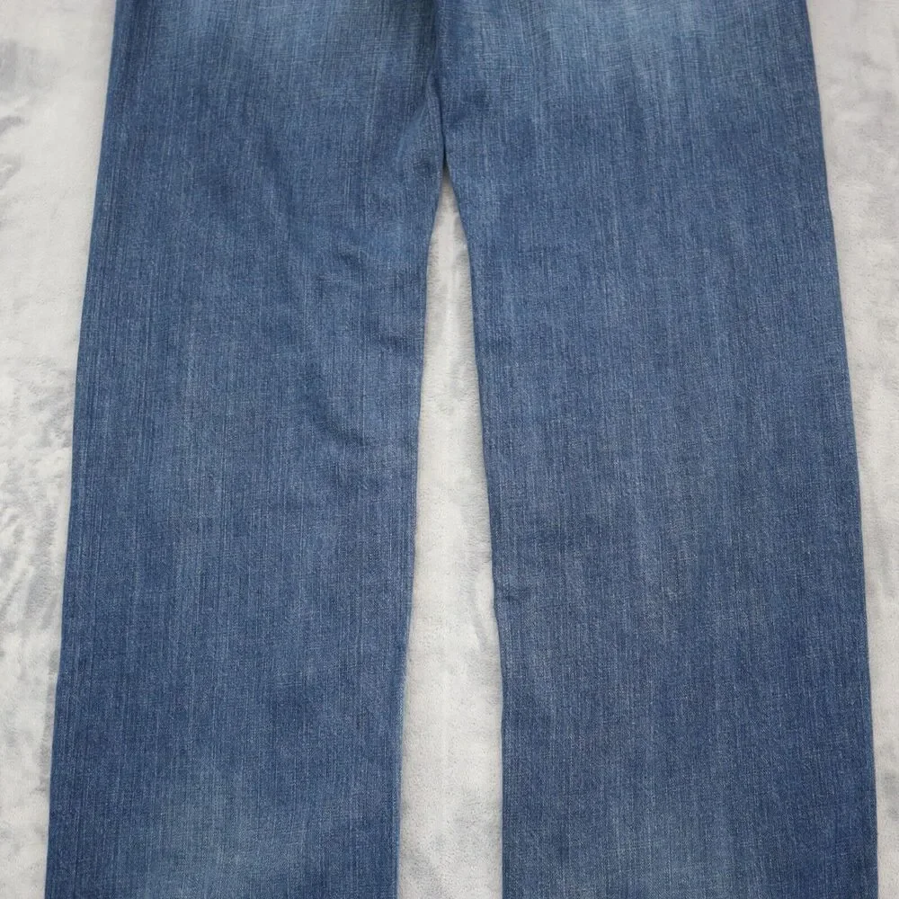 Calvin Klein Pants Mens 36 Blue Straight High Rise Button Zip Cotton Denim Jeans